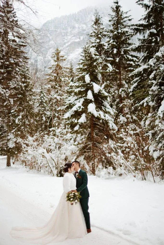 photos mariage couple hiver